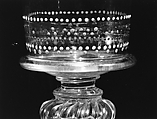 Goblet, Colorless (slightly grayish tan) nonlead glass. Blown, pattern molded, enameled, gilt., Italian (Venice)