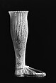 Boot glass, Colorless (gray) and opaque white nonlead glass. Blown, "vetro a retorti", trailed, applied and impressed parts, gilt., Venetian or façon de Venise, probably south Lowlands or Germany