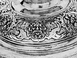 Covered goblet, Colorless (slightly gray) and opaque white nonlead glass. Blown, 