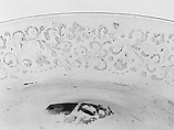 Covered bowl, Colorless (gray) nonlead glass. Blown, modeled, diamond-point (scratch) engraved., Italian (Venice)
