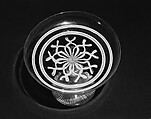 Tazza, Colorless (slightly gray) and opaque white nonlead glass. Blown, "vetro a retorti", pincered., Venetian or façon de Venise