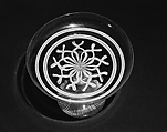 Tazza, Colorless (slightly gray) and opaque white nonlead glass. Blown, "vetro a retorti", pincered., Venetian or façon de Venise