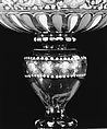 Armorial goblet, Colorless (strong gray) nonlead glass. Blown, enameled, gilt., Façon de Venise, probably southern Germany or Tyrol