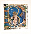 King David in Prayer in an Initial B, Zanobi Strozzi (Italian, Florence 1412–1468 Florence), Tempera on parchment