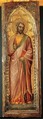 One of a pair of pilaster panels, A single piece of poplar. Gilt; red-brown bole. , Florentine