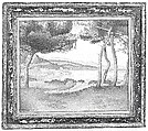 Cassetta frame, Poplar or spruce. Fragments of canvas in rebate. Gilt; red-orange bole, blue sgrafitto., Venetian