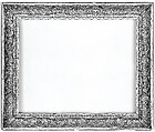 Régence-style frame, Pine back frame with pearwood upper moldings., Central European