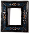 Cassetta frame (pair with 1975.1.2169), Poplar back frame with ebony and ebonized pearwood upper moldings; glass; pewter; silver wire., Italian, Rome