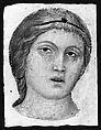 Head of an Angel in Full Face, Taddeo di Bartolo (Italian, Siena ca. 1362–1422 Siena), Tempera on wood (paint around head scraped away and vacant area gessoed)