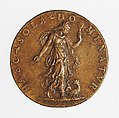 Portrait medal of Scaramuccia Trivulzio (obverse); Prudence (reverse), Bronze (copper alloy with a honeycolored
patina.), Italian, Milan