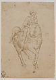 A Warrior on Horseback, The Veneto (1425–1449), Pen and brown ink, brown wash, over black chalk