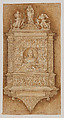 Design for a Funeral Monument, Italian, Lombardy (early 16th century), Pen and ink in two shades of brown, brush and brown washes., Italian, Lombard