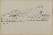 Hermaphrodite, Jacques Louis David (French, Paris 1748–1825 Brussels), Black chalk on paper