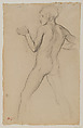 Youth in an Attitude of Defense, Edgar Degas (French, Paris 1834–1917 Paris), Pencil on buff laid paper