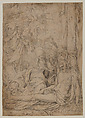 The Lamentation of Christ, Circle of Hans Baldung Grien (German, 1484–1545), Pen and brush and gray brown ink., German