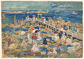 Low Tide, Beachmont, Maurice Brazil Prendergast  (American, St. John’s, Newfoundland 1858–1924 New York), Watercolor over pencil