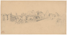 The Palatine Hill, Rome, Camille Corot (French, Paris 1796–1875 Paris), Graphite on tan wove paper