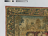 Emperor Vespasian Cured by Veronica's Veil, Wool, silk, and gilt-metal-strip-wrapped silk in slit, dovetailed, and double interlocking tapestry weave., Flemish, Brussels