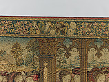 Emperor Vespasian Cured by Veronica's Veil, Wool, silk, and gilt-metal-strip-wrapped silk in slit, dovetailed, and double interlocking tapestry weave., Flemish, Brussels