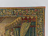 Emperor Vespasian Cured by Veronica's Veil, Wool, silk, and gilt-metal-strip-wrapped silk in slit, dovetailed, and double interlocking tapestry weave., Flemish, Brussels