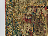 Emperor Vespasian Cured by Veronica's Veil, Wool, silk, and gilt-metal-strip-wrapped silk in slit, dovetailed, and double interlocking tapestry weave., Flemish, Brussels