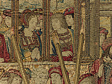 Emperor Vespasian Cured by Veronica's Veil, Wool, silk, and gilt-metal-strip-wrapped silk in slit, dovetailed, and double interlocking tapestry weave., Flemish, Brussels