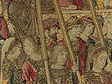 Emperor Vespasian Cured by Veronica's Veil, Wool, silk, and gilt-metal-strip-wrapped silk in slit, dovetailed, and double interlocking tapestry weave., Flemish, Brussels