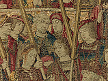 Emperor Vespasian Cured by Veronica's Veil, Wool, silk, and gilt-metal-strip-wrapped silk in slit, dovetailed, and double interlocking tapestry weave., Flemish, Brussels