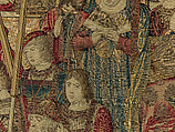 Emperor Vespasian Cured by Veronica's Veil, Wool, silk, and gilt-metal-strip-wrapped silk in slit, dovetailed, and double interlocking tapestry weave., Flemish, Brussels