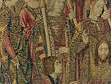 Emperor Vespasian Cured by Veronica's Veil, Wool, silk, and gilt-metal-strip-wrapped silk in slit, dovetailed, and double interlocking tapestry weave., Flemish, Brussels