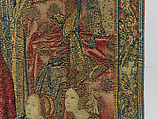 Emperor Vespasian Cured by Veronica's Veil, Wool, silk, and gilt-metal-strip-wrapped silk in slit, dovetailed, and double interlocking tapestry weave., Flemish, Brussels