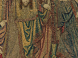 Emperor Vespasian Cured by Veronica's Veil, Wool, silk, and gilt-metal-strip-wrapped silk in slit, dovetailed, and double interlocking tapestry weave., Flemish, Brussels