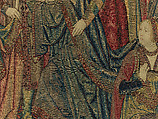Emperor Vespasian Cured by Veronica's Veil, Wool, silk, and gilt-metal-strip-wrapped silk in slit, dovetailed, and double interlocking tapestry weave., Flemish, Brussels