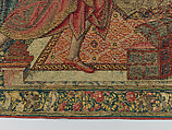 Emperor Vespasian Cured by Veronica's Veil, Wool, silk, and gilt-metal-strip-wrapped silk in slit, dovetailed, and double interlocking tapestry weave., Flemish, Brussels