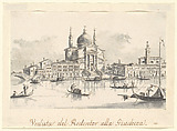 The Church of the Redentore from the Giudecca Canal, Giacomo Guardi  Italian, Pen and brown ink, gray wash