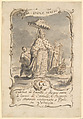 Design for a Trade Card, Pietro Antonio Novelli (Italian, Venice 1729–1804 Venice), Pen and brown ink, gray wash