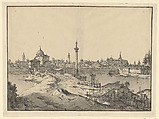 Imaginary View of Padua, Bernardo Bellotto (Italian, Venice 1722–1780 Warsaw), Pen and black ink, gray wash