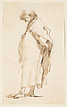 Standing Man, Turned to the Left, Giovanni Battista Tiepolo (Italian, Venice 1696–1770 Madrid), Pen and brown ink, brown wash