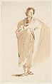 Standing Figure of a Youth, Giovanni Battista Tiepolo (Italian, Venice 1696–1770 Madrid), Pen and brown ink, brown wash