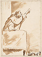 A Monk Preaching, Giuseppe Maria Crespi (Italian, Bologna 1665–1747 Bologna), Pen and brown ink, wash