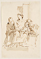 The Holy Family with Saint John, Giovanni Battista Tiepolo (Italian, Venice 1696–1770 Madrid), Pen and brown ink, brown wash