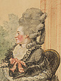 Madame la Marquise de Coëtlogon, Louis de Carmontelle (French, Paris 1717–1806 Paris), Pencil(?), black and red chalk, watercolor with white chalk highlights