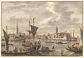 View of Mazzorbo, Francesco Tironi (Venice ca. 1745–1797), Pen and brown ink, gray wash