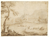 The House of Marco Ricci in the Bellunese, Marco Ricci (Italian, Belluno 1676–1730 Venice (?)), Pen and brown ink, brown wash