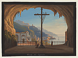 View of Amalfi from the Capuchin Monastery, Gouache, Italian (?)