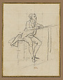 Seated Gentleman, Jacques Louis David (French, Paris 1748–1825 Brussels), Black chalk on paper squared for transfer