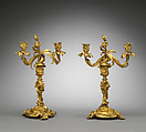 Candlestick with Two Branches, Gilt bronze., French, Paris