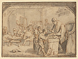 The Schoolmaster, Cornelis Dusart (Dutch, Haarlem 1660–1704 Haarlem), Pen and brown ink, brush and gray wash.