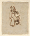 A Young Man, School of Rembrandt van Rijn (Dutch, 1606–1669), Pen and brush in brown ink; the verso printed in brown.