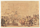 Christie's Auction Room, Pall Mall, Thomas Rowlandson (British, London 1757–1827 London), Pen and brown ink and watercolor over traces of graphite on cream paper.